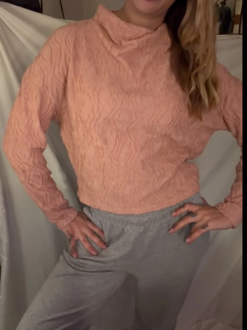 Anthropology pink mock neck top